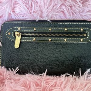 Louis Vuitton Black Wallet with Gold Accents